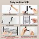 Delamu Over the Door Pantry Organizer, 6-Tier Metal Pantry Door Organization and Storage, Hanging Kitchen Basket Spice Rack Seasoning Shelves, Cabinet Door Organizer for Easy Install,D5xW18xH50inch