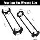 Multifunctional Kitchen Faucet Sink Basin Wrench, Kitchen Drain Tub Removal nut Plumbing Plumber, 8 in 1 and 14 in 1 Four-jaw Hex Wrench, for Tight Spaces Installation and Repairs Tools