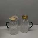 Glass Pitcher with Lid, 2 PACK 68 oz/2 Liter Vintage Water Pitcher, Clear Borosilicate Glass Water Carafe for Cold Brew, Coffee, Lemonade, Iced Sun Tea,Beverage, Milk, Heat Resistant