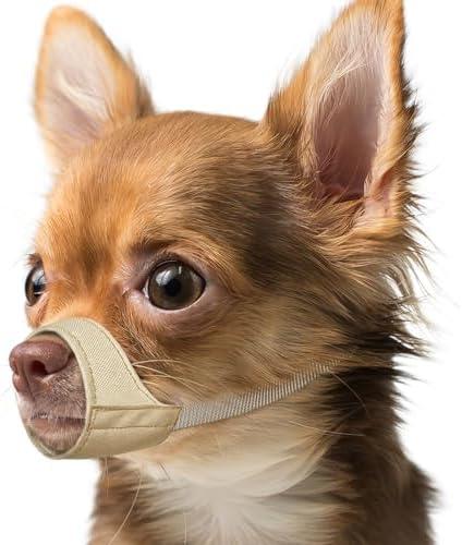 Mayerzon Short Snout Dog Muzzle, Small Muzzle for Chihuahua Shih Tzu American Bully Boxer Puppy, Soft Fabric Mouth Cover for Grooming Vet Visits, Prevent Biting Chewing Fighting