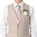 Suits for Boy Beige Kids Tuxedo Slim Fit Toddler 5pcs Shirt Vest Pants First Communion Boys Dress Clothes Set Size 10 (Beige)