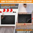 Fireplace Cover, Fireplace Blocker Blanket with Hook and Loop Tapes, Indoor Fire Place Draft Stopper for Heat Loss Insulation Black 36" W x 36" H