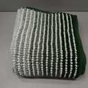 REGALWOVEN Chenille Striped Bathroom Rugs Extra Thick and Absorbent Bath Rug Non-Slip Soft Bath Mat Green 40x50