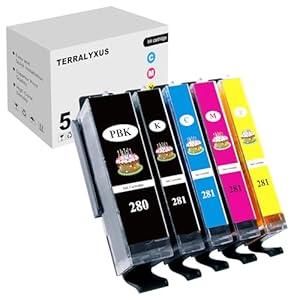 TerraLyxus 280XL 281XL 280 XL 281 XL Ink Cartridges Compatible for PIXMA TR8620 TR8620a TS6120 TS6220 TS6320 TS8120 TS8220 TS8320 TR7520 TR8520 TS9120 TS9520 TS9521C TS702 TS702a