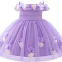 IBTOM CASTLE Toddler Baby Flower Girl Dress for Fairy First Birthday Party (Purple)
