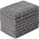 Microfiber Dish Towels - Soft, Super Absorbent and Lint Free Kitchen Towels - 8 Pack (Lattice Designed Gray Colors) - 26 x 18 Inch