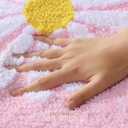 QJHOMO Pink Bathroom Rugs Cute Daisy Bath Mat White and Yellow Flower Decor Rug Non Slip Floor Carpet Microfiber Bathmat Super Absorbent Machine Washable Bathtub Mats for Shower (20x 32 inch)