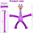 8 PCS Telescopic Suction Cup Giraffe Sensory Toys, Pop Tube Fidget Toys Bulk for Toddlers, Kids Travel, Easter Basket Stuffers, Party Favors Birthday Gifts for Boys Girls