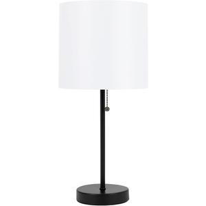 Catalina Lighting 17842-031 Modern Accent Table Lamp, Desk Lamp for Office, Dorm, or Bedroom, Reading Light Nightstand Lamp, LED Bulb NOT Included, 19", Classic Black