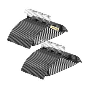Non-Slip PVC Coating Metal Coat Hangers 40 Pack, Heavy Duty Clothes Hangers, No Shoulder Bumps, Space Saving Hangers for Sweaters, Suits, Shirts, Skirt, Jackets, Black