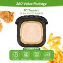 360 Pcs 8 Square Unbleached Heavy Duty Air Fryer Paper Liners Disposable, Non-Stick & Non-Leak Parchment Paper Liners for Airfryer Basket, Deep Fryer Parts & Accessories