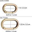 Carabiner Metal Spring Key Ring, 10 PCS Spring Keyring Buckle, Oval Ring for Bags