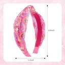 Canitor Knot Headbands for Girls Hair Accessories Sequin Glitter Hair Bands diademas para nias Hot Pink