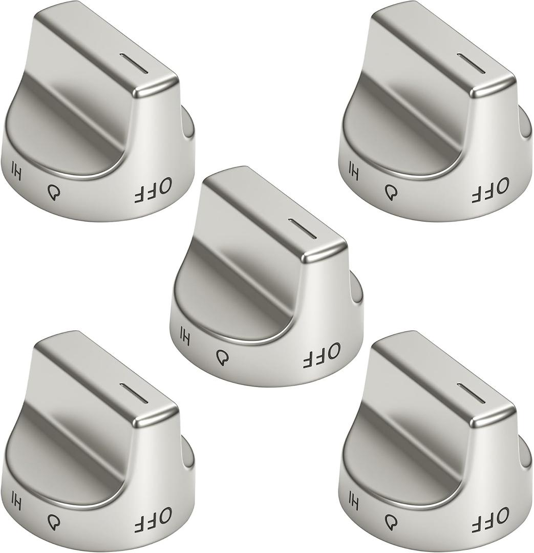 5 Pcs W10850015 Gas Stove Knobs Compatible with Whirlpool Gas Ranges Replace W10850015 W11032553 PD00061875 4845290 AP6333411 PS12578779 EAP12578779