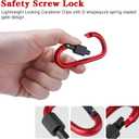 10 Pack Aluminum D Ring Key Rings Clips Locking Carabiner for Camping Fishing and Outdoor UseClips with Screw Gate Multicolored