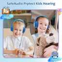 Voopwink Kids Headphones Wired with Microphone, USB Type C Headphones for Kids Girls Boys with Cord/LED Lights/85/94dB Volume Limit, Portable Over Ear Headphones for School/Travel/Tablet/iPad