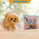 KSABVAIA Plush Teddy Toy Puppy Electronic Interactive Dog - Walking, Barking, Tail Wagging, Stretching Companion Animal for Kids Toddlers