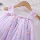 Baby Girls Tutu Flowers Dress, Toddler Baby Girls Sleeveless Sundress,Layered Princess Tulle Sundress Party Dress (Purple)