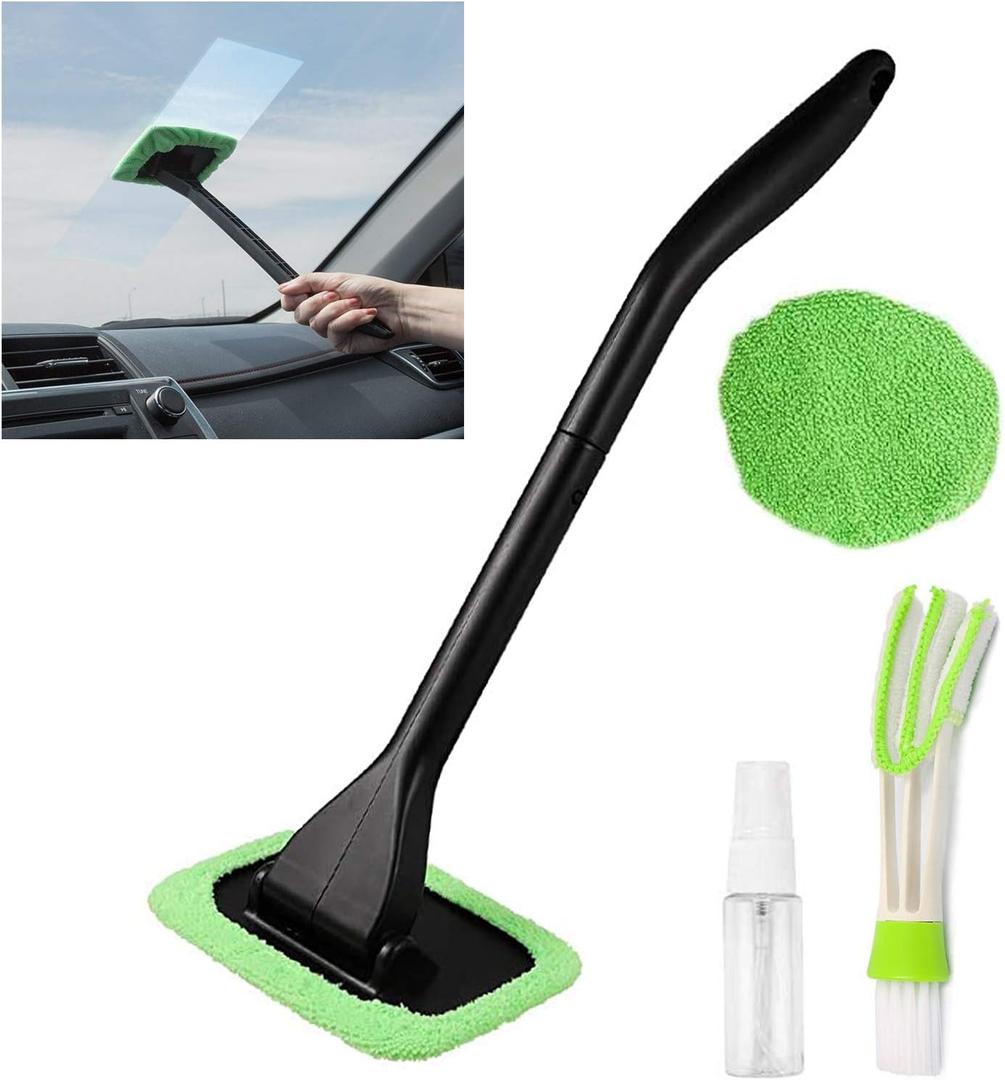 XINXIYAN Windshield Cleaner Tool Car Window Cleaner Inside Interior Windshield Cleaning Tool(Green-Rectangle)