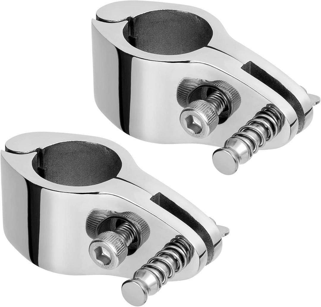 TINGZHIGO Bimini Top Jaw Slides with Quick Release Pin for 7/8 inch or 1 inch Round Tubing, Bimini Top Hardware, 316 Stainless Steel (2-Pack)