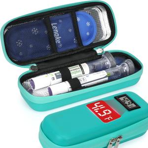 EVA Insulated Cooler Travel Case for Zepbound Injector Pens, 2 TSA Approved Ice Pack, Real-Time Temperature Display, Medication Cooler for Travel & Daily Use