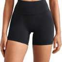Women's High Waist No Front Seam Scrunch Butt Biker Shorts 5 Inches V-Back Scrunch Booty Gym Workouts (Small, Black)
