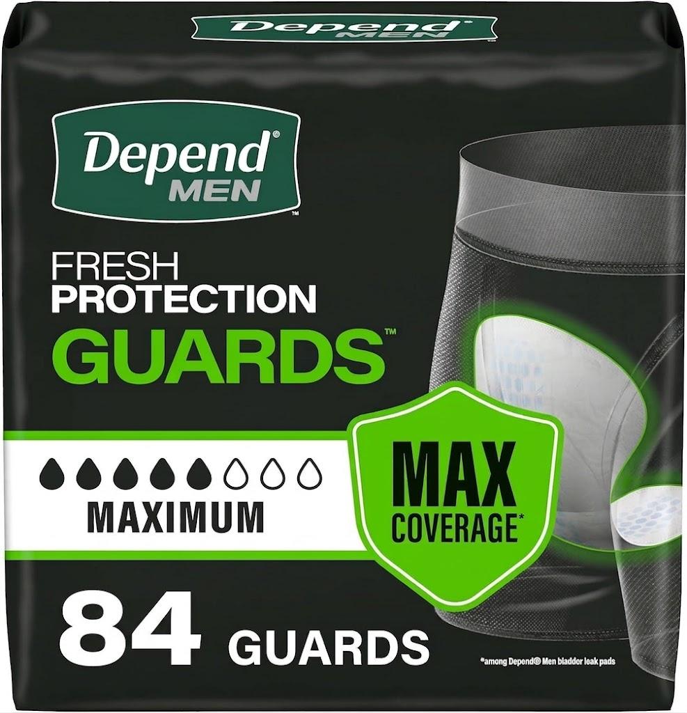 Depend Guards Incontinence Pads for Men, Maximum Absorbency, 84 Count