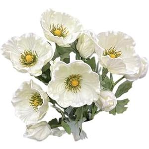 5Pcs Artifical Real Touch PU Anemone Flower Bouquet Room Home Decor (Purple)