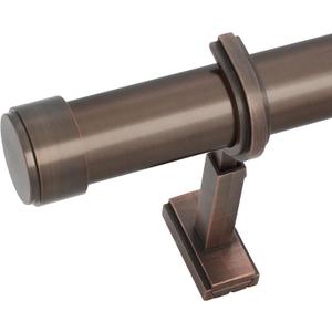 BlastHome Non-Adjustable Luxury Curtain Rods for Windows, 1 Rod Set, 9 foot Fixed Length (Two Rods Connect for a Seamless Look), Oil Rubbed Bronze