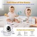 ANMEATE 6 Inch Baby Monitor with Camera and Audio - No WiFi, 48-Hour Battery, Thermal Sensor, Remote Pan/Tilt/Zoom, Two-Way Talk, Lullabies&White Noise, 1000ft Range