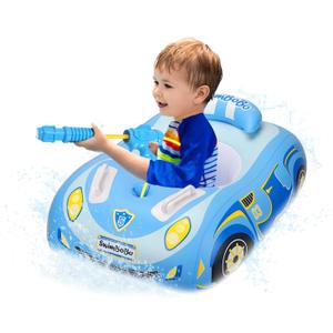 Baby Pool Float Police Car Design Toddler Pool Float Heavy Duty Toddler Floaties Inflatable Boat Floaties for Toddlers 1-2 Kids Pool Floats for Toddlers 1-3 Baby Swim Float for Kids Age1-5 Boys Girls