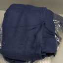 Bedsure GentleSoft 100% Cotton Blanket Queen Size for Bed - Breathable and Lightweight, Soft Cozy Textured Herringbone Woven Blanket for Summer, Navy Blue, 90x90 inches