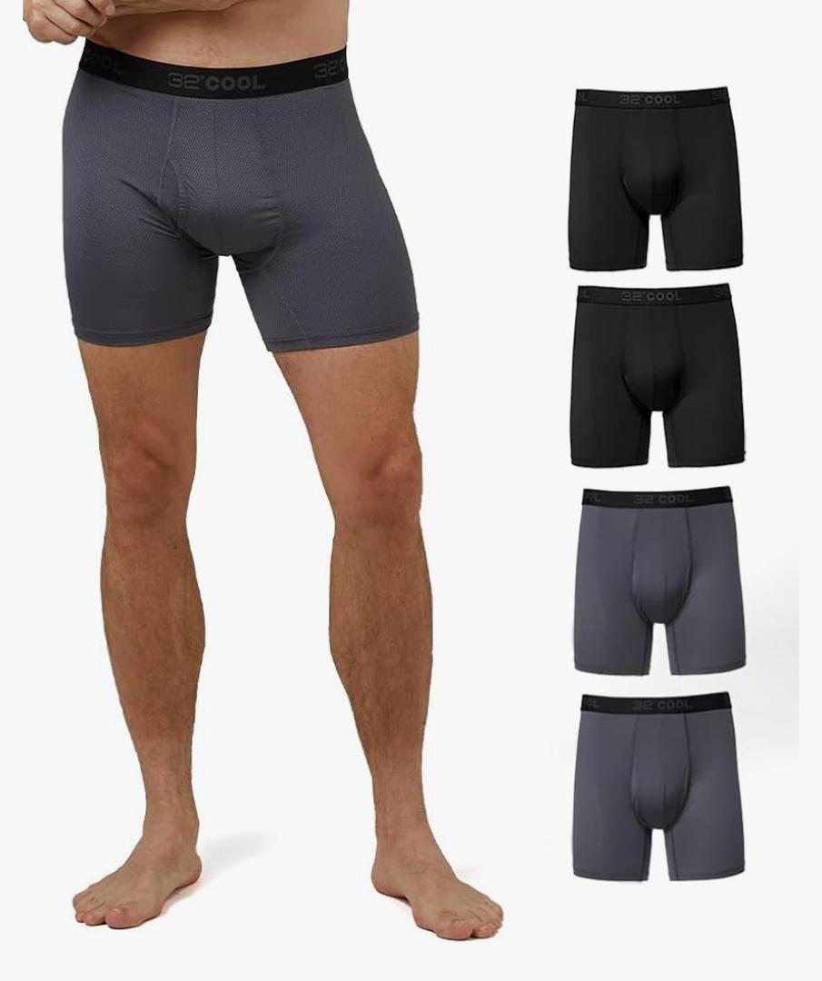 32º DEGREES mens Mens 4-pack Active Mesh Quick Dry Performance Boxer Brief Size XL