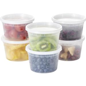 [48Set - 16oz.] Plastic Deli Food Storage Containers With Plastic Lids, Disposable togo containers for soup, Meal Prep, Slime | BPA Free | Stackable | Leakproof | Microwave | Dishwasher | Freezer Safe