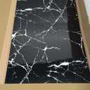 Peel and Stick Backsplash Marble Tiles for Kitchen Bathroom, 10 Pieces 23.6" x 11.8" PVC Waterproof Wall Backsplash Tiles, Bathroom Wall Marble Tile Stickers (Black Marble) 