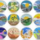 12Pcs Sobriety Coin Monthly Milestone, 1-12 Months Sobriety Chip Set, AA Chips and Medallions Sobriety Gifts for Men Women Alcoholics Anonymous Gifts(Set of 12)