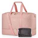 Duffle Bag for Travel, Weekender Bag with Shoe Compartment, Carry On Overnight Bag for Women with Toiletry Bag Duffel Bags with Wet Pocket for Gym Hospital Bags for Labor and Delivery Pink