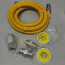 AMI PARTS 72" Flexible Gas Line Kit Yellow Coated, Gas Hose Connector Kit for Dryer, Stove, Water Heater,5/8" OD(1/2" ID) Stainless Steel Gas Line with Connector 1/2" MIP &1/2"FIP & 3/4"MIP Fitting
