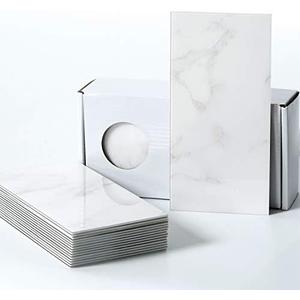 BeNice Peel and Stick Backsplash Large Bathroom Subway Tiles,Kitchen Shower Wall Stickers Waterproof(23Tiles) Cararra White