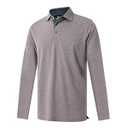 VEBOON Men's Polo Shirts Long and Short Sleeve Cotton Blend Heather Moisture Wicking Casual Collared Shirts (Brown, L)