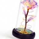 Childom Mothers Day Flowers Gifts for Mom Grandma,Birthday Gifts for Women,Valentines Gifts for Her,Mom,Women,Wife,Grandma,Light Up Rose in Glass Dome,Colorful Rainbow Mothers Day Flowers for Delivery