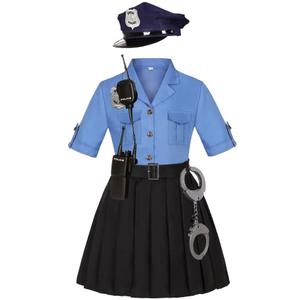 KIDIN Police Officer Costume for Kids Cop Costume for Girls’ Police Dress Up Halloween Cosplay Birthday Gift XL