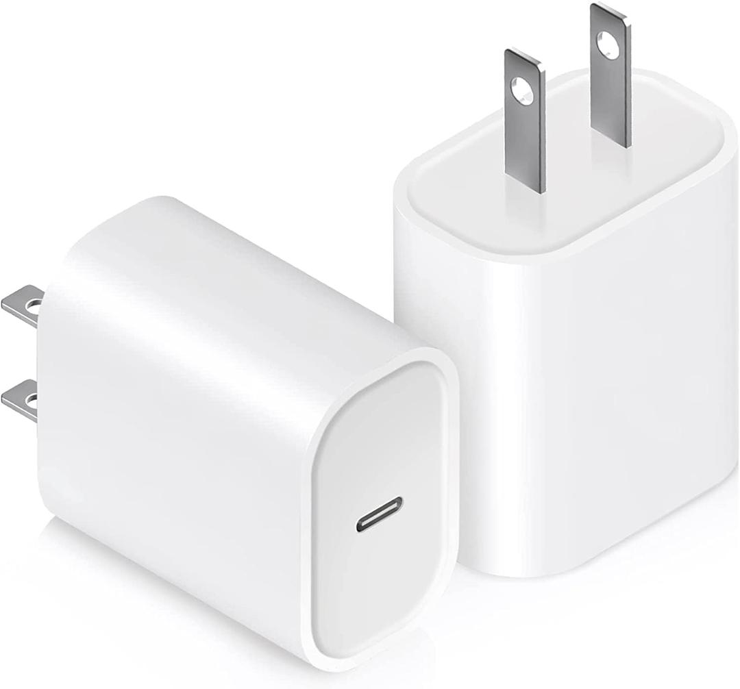 USB C Charger Block 20W, Ocupwei PD 3.0 Fast Charging Wall Charger USBC Power Adapter Type C Brick Cube for iPhone 16/16Pro/16Pro Max/16Plus/15/14/13/12/11, iPad, Samsung, Google[2 Pack] (White)