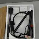 Floor Lamps for Living Room Black, 71" Tall Pole Bedroom Light, Bright Floor Lamp with Adjustable Reading Light, Simple Standing Lamp, White Plastic Lampshade, 3-Way Rotary Switch, Modern Mid-Century