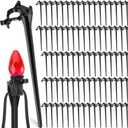 Jetec 60 Pieces Christmas Light Stakes Universal Yard Lawn Holiday 7.5 Inches Light Ground Stakes for C7 C9 String Lights Christmas Outdoor Lights Holders on Yards, Driveways (Black)