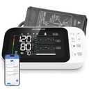 Automatic Upper Arm Blood Pressure Monitor, 2x250 Readings, 5.5 in LCD Screen, Voice Guidance, Adjustable Cuff (8.7-16.5 in) with Storage Box and App (Moon White)