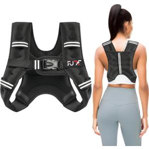 FUFF Weighted Vest 10lb Weights with Reflective Stripe, Weighted Vest for Men Women Strength Training Running Walking Jogging