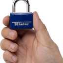 Master Lock Blue Vinyl Covered Aluminum Keyed Padlock, Small Lock for Gym or School Locker can be Used Indoors or Outdoors, 142DCM