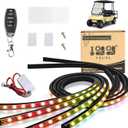 10L0L Golf Cart Underglow LED Light Strip Kit, 22 Modes Glow Neon Underbody Lighting with Wireless Remote Control, Sound Active, Water Resistant Flexible Tubes 4 Pack