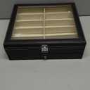 20 Slots PU Leather Sunglasses Organizer Jewelry Box,Multiple Pairs of Large Sunglasses Case Holder with Clear Lid (Black)